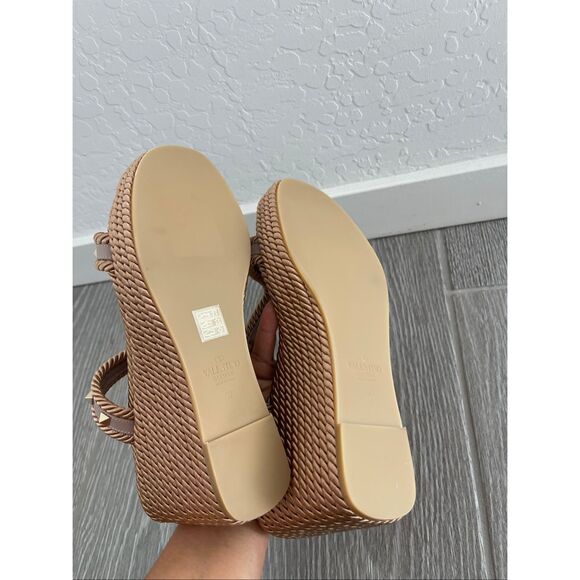 VALENTINO Rockstud Torchon T-Strap Espadrille Sandals Size 10 - Picture 4 of 10